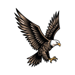 Fototapeta premium Majestic eagle in flight natural environment wildlife illustration power and grace. Vector illustration