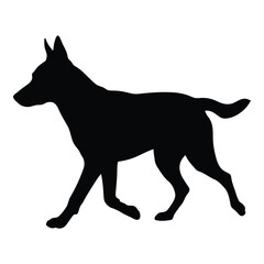 A striking black dog profile in a minimalist silhouette