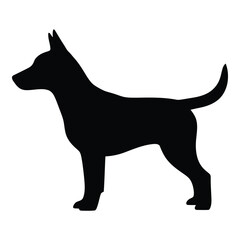 A striking black dog profile showcasing a detailed silhouette