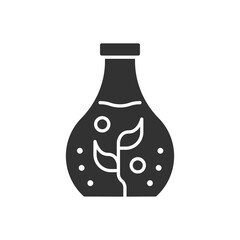 Plant laboratory Icon - Lab Flask With Leaf Icon
