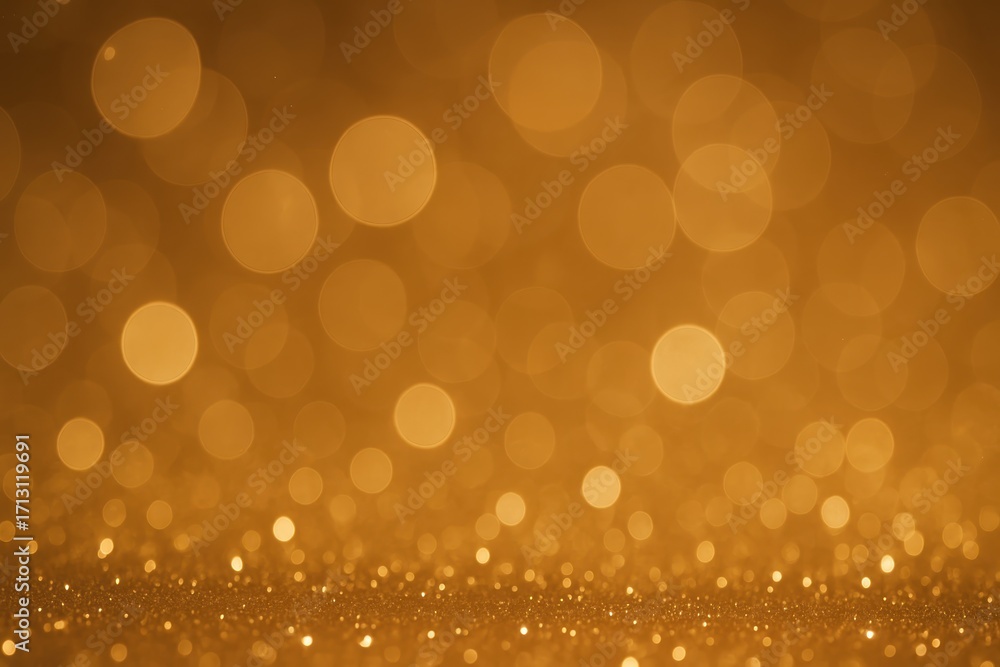 Aufkleber luxurious golden bokeh glitter background with soft blur shimmering lights festive abstract sparkle 