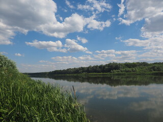 Fototapeta premium clouds over the lake