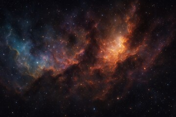 Obraz premium Vibrant deep space nebula with colorful ionized gas clouds and radiant stars a cinematic cosmic background evoking supernova light and dust