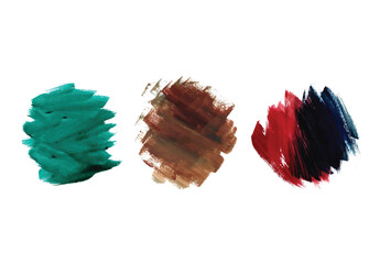 Colorful watercolor brush stroke decorative designs set vector