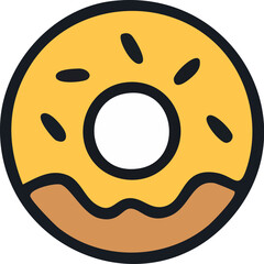 Fototapeta premium Simple Cartoon Illustration of a Donut.