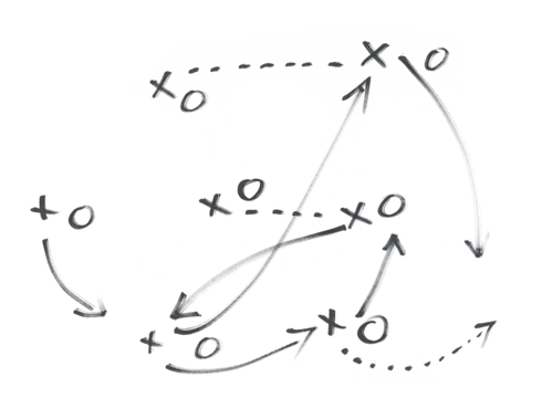 Hand draw strategy game plan for football, basketball, handball, sketched black marker, isolated on white, clipping path, design elements	