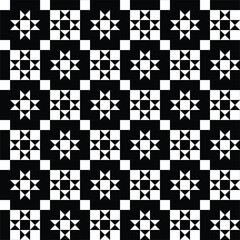 Pattern created from black and white squares and triangles