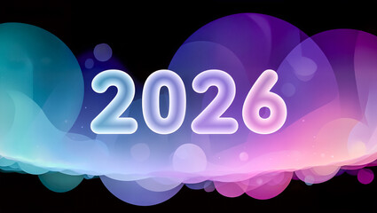 Abstract Background with Glowing Numbers 2026 for New Year Celebrations