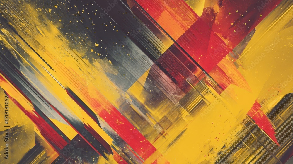 Poster abstract geometric explosion of color and light.