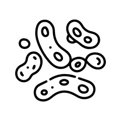 Germs illustrated for medical or scientific content, perfect for educational resources about health, hygiene, and the spread of disease in a minimalist style