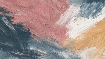 Abstract Textured Brushstrokes of Muted Pastels and Deep Blues, Evoking Serene Artistic Expression.