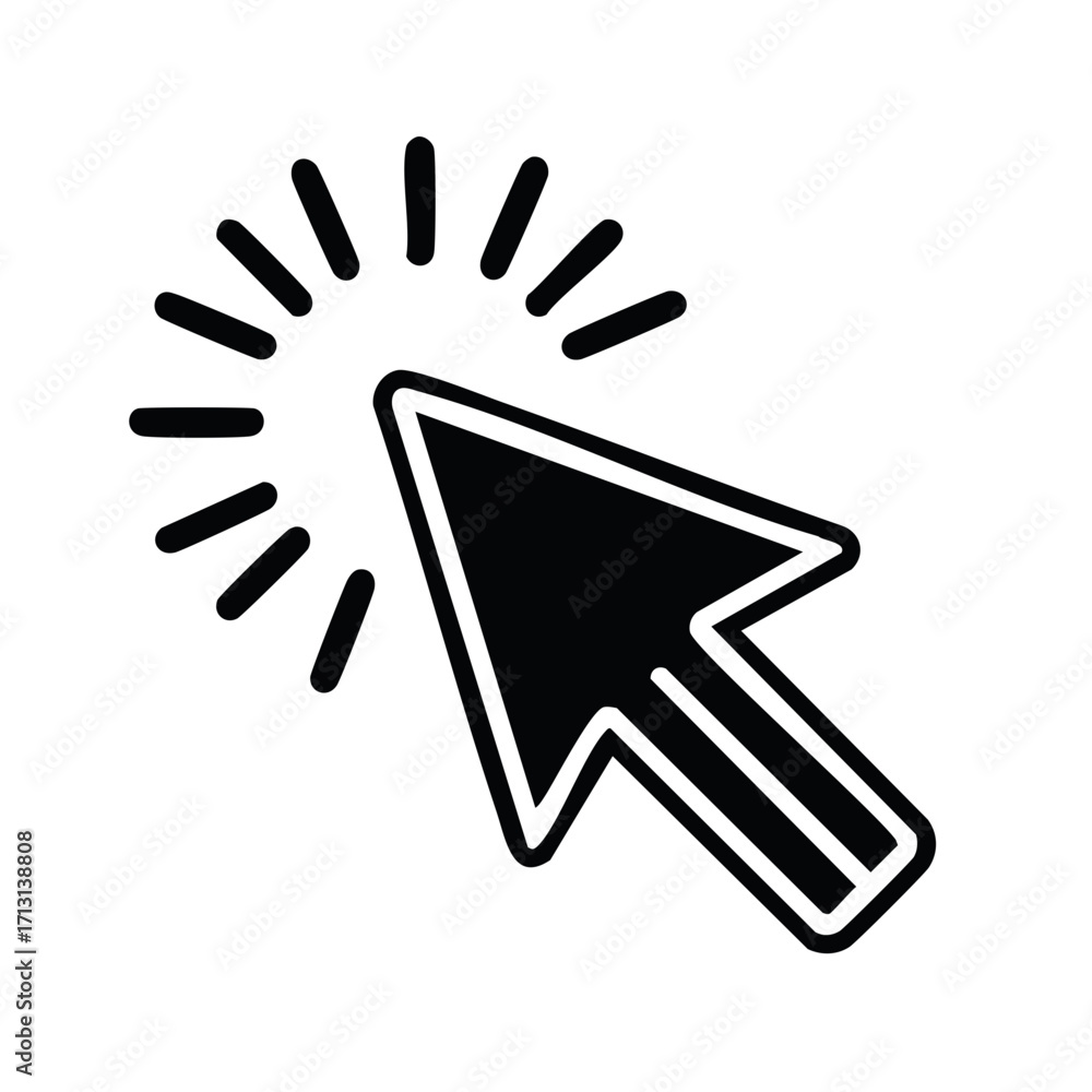 Poster computer mouse pointer arrow icon indicating click or selection