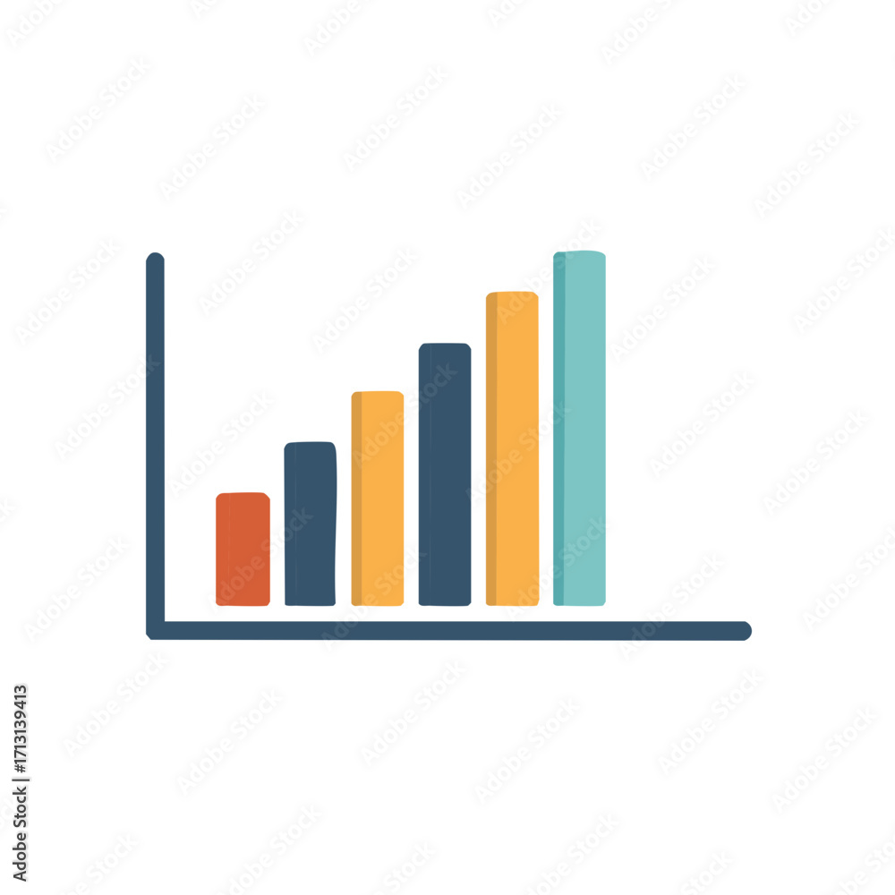 Aufkleber growing bar chart representing increasing data and financial progress