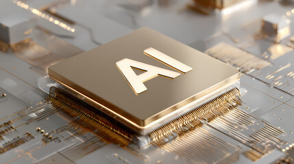 AI Microchip on Circuit Board Artificial Intelligence in Technology