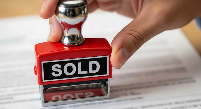 Stamped SOLD – Finalizing Transaction with Bold Red Seal