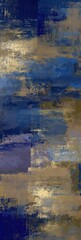 Abstract painting with blue and beige hues