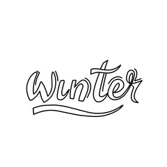 winter lettering hand drawn