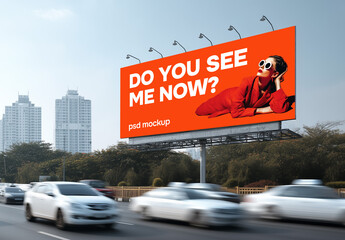Highway billboard mockup