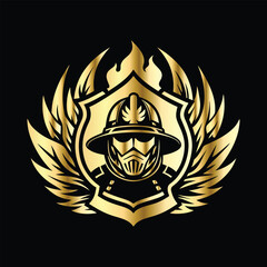 Firefighter Mascot Logo Cartoon Illustration - Creative Vector Design for Firefighting Themed Logos