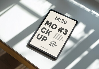 Tablet pc mockup on white table