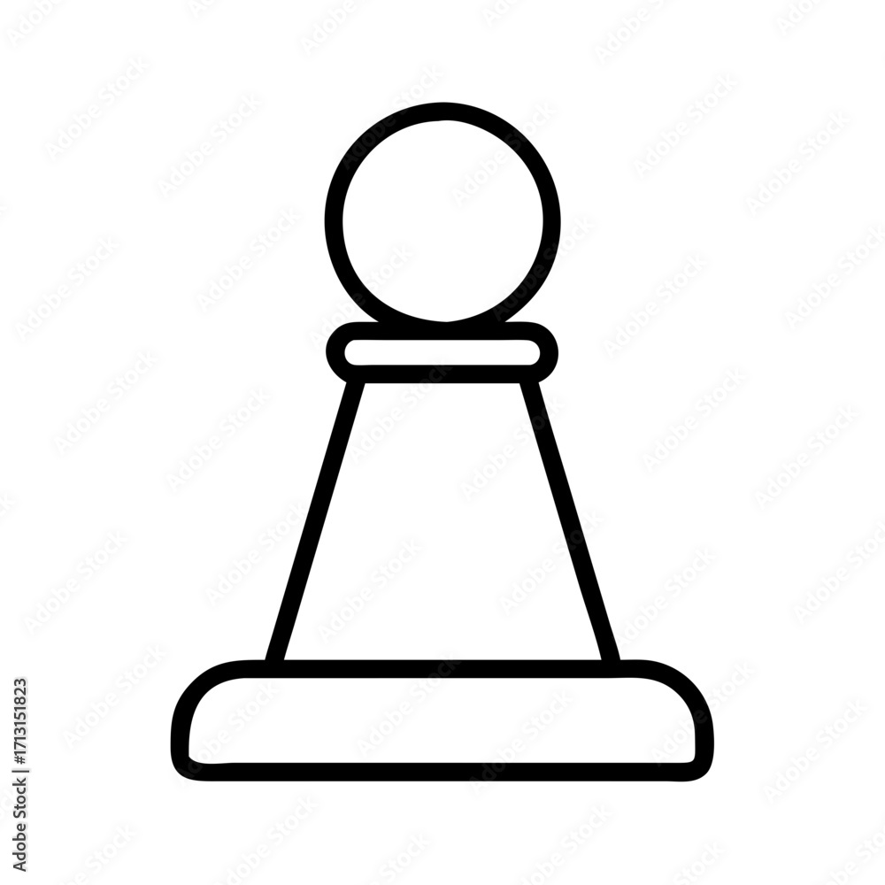 Poster isolated outline chess pawn vector illustration for board game strategy and design projects