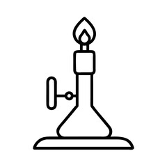 Bunsen burner science lab equipment vector illustration for chemistry and biology experiments use in labs