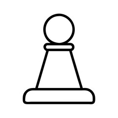 Isolated outline chess pawn vector illustration for board game strategy and design projects