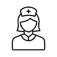 Nurse icon vector illustration of medical professional healthcare worker in uniform design