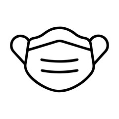 Surgical face mask vector icon illustration for protection from virus and pollution design element