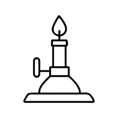 Bunsen burner diagram science lab equipment chemistry flame heat laboratory illustration vector