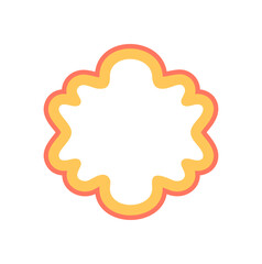 Groovy retro wavy outline bubble frame. Abstract cartoon border with organic shape and playful y2k style. Colorful graphic background for trendy pop creative design.