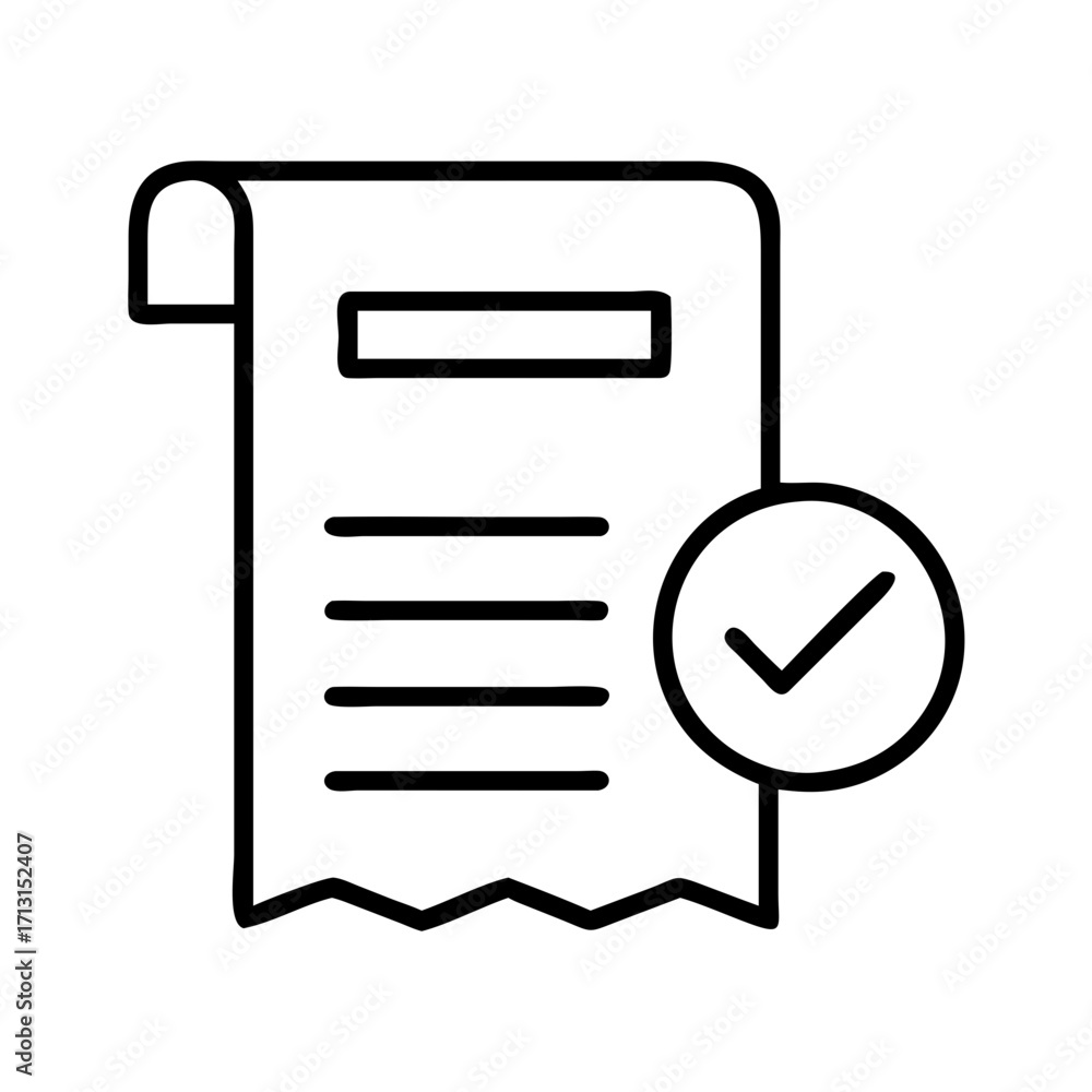 Aufkleber completed document checklist icon for task management and project tracking confirmation process