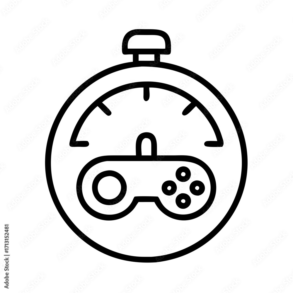 Poster Game speed test performance timer stopwatch controller gaming latency esports competition icon