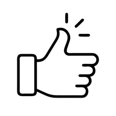 Thumbs up icon like symbol vector illustration of hand gesture approval agreement success sign 90
