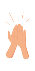 Flat hand applause gesture with cheerful and happy vibe. Symbol of community and solidarity, representing support. Positive uplifting concept, colorful style, suitable for social themes, creative