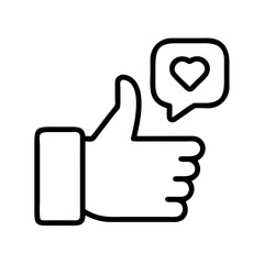 Obraz premium Thumbs up like icon vector illustration for social media marketing and engagement design element
