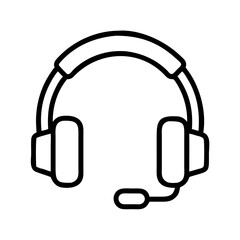 Headset icon vector illustration for call center support customer service and communication design