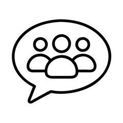Community forum discussion group chat bubble icon vector for social media and communication apps