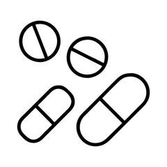 Illustration of medical pills and capsules for healthcare pharmaceutical and medical concepts