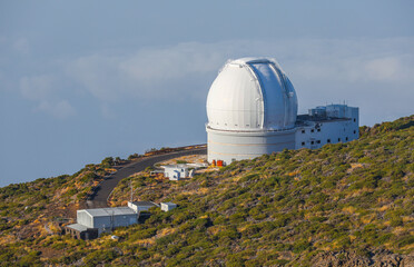 Fototapeta premium Scenic view of the astronomical observatory near the Caldera de Taburiente National Park on La Palma island, Spain, Europe 