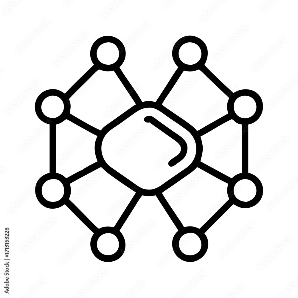 Poster network connection diagram icon vector illustration representing data connectivity and social networ