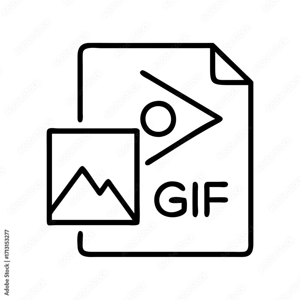 Poster download gif file format icon vector illustration animated image graphic interchange format filetype