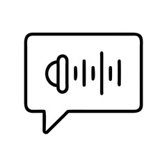 Audio message icon vector illustration for voice chat and sound wave communication concept design