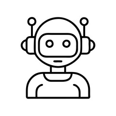 Vector illustration of a cute robot icon artificial intelligence ai chatbot assistant design