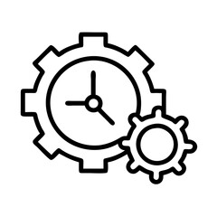Time management clock gear settings productivity efficiency optimization process automation icon