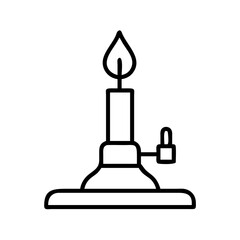 Bunsen burner diagram vector illustration for science lab equipment and experiment design needs