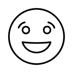 Vector outline drawing of happy face emoji for social media and digital communication use cases