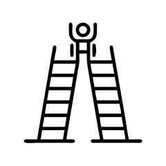Ladder to success concept illustration, career growth, climbing ladder, business achievement, goal reaching