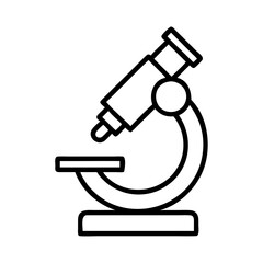 Microscope vector icon science lab equipment biology research optical instrument tool outline style image