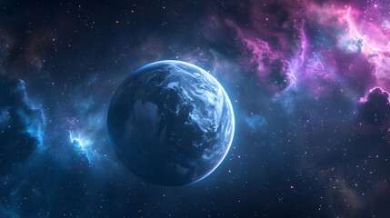 Obraz premium Surreal glowing planet in deep space 